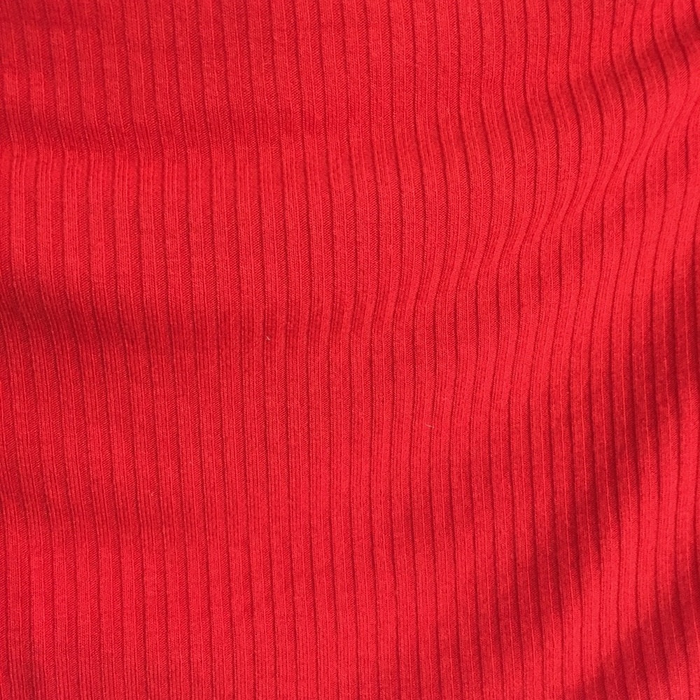 TOPSHOP Red Ribbed Cropped Tube Top - Picture 6 of 6